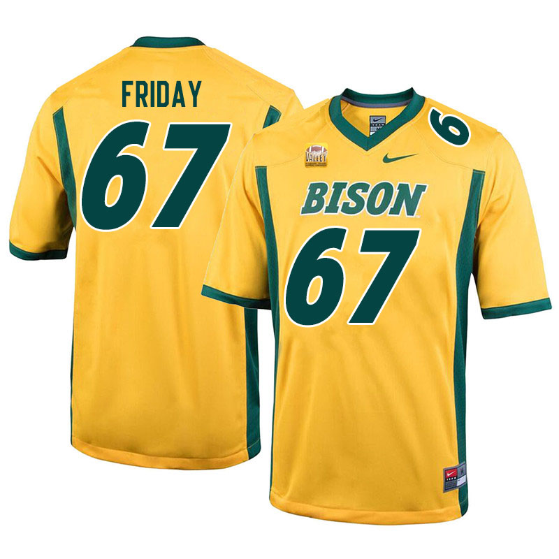 Men #67 Bryce Friday North Dakota State Bison College Football Jerseys Sale-Yellow